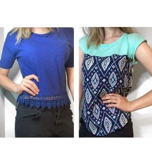 2 for 1 shirt bundle! Blue modest t-shirt top